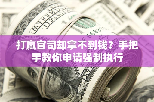 武汉打赢官司却拿不到钱？手把手教你申请强制执行