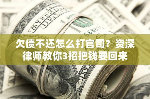 武汉欠债不还怎么打官司？资深律师教你3招把钱要回来