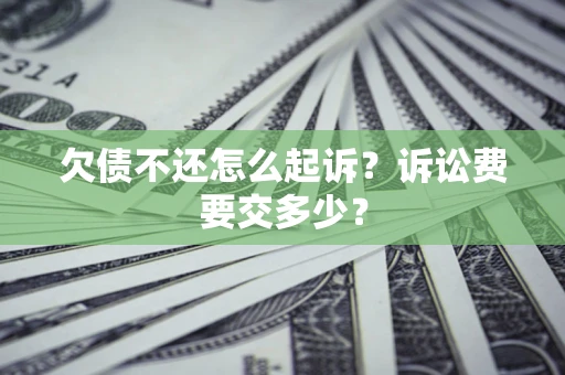 武汉欠债不还怎么起诉？诉讼费要交多少？