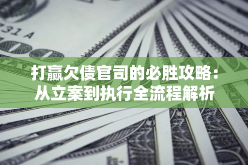 武汉打赢欠债官司的必胜攻略：从立案到执行全流程解析